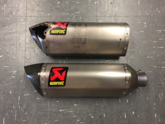 Refurbished Titanium Akrapovic Exhaust with Carbon Cap Outlet