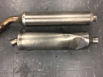 Pair of Arrow Exhausts to be Refurbished by A16 Road n Race Supplies