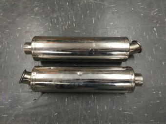 Pair of Stainless Scorpion Exhausts to be Refurbished by A16 Road n Race Supplies