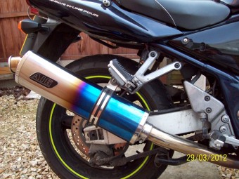 Suzuki GSF 1200 Bandit <p>A16 Road Legal Coloured Titanium Exhaust with Traditional Spout</p><br />