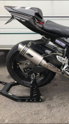 Suzuki GSXR 1000 2005-2006 K5-K6<p>A16 Moto GP Plain Titanium Exhaust with Big Bore Titanium Type Slashcut Outlet</p><br>