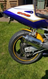Suzuki GSXR SRAD 1996-1999<p>A16 Stubby Carbon Exhaust with Polished Slashcut Outlet</p><br/>